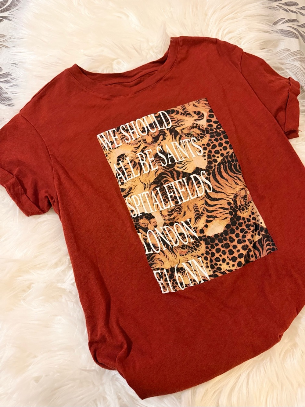 AllSaints Burnt Rustic Red Crewneck Tee